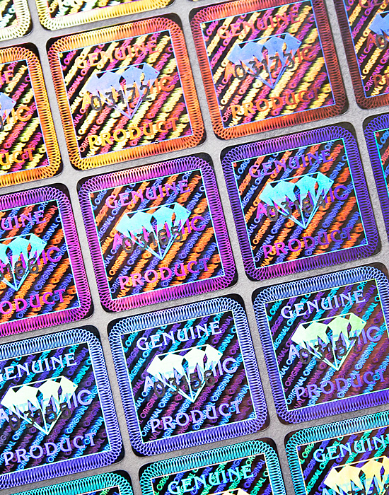 Hologram Labels – «Diamond», 19 x 19 mm, with serial number