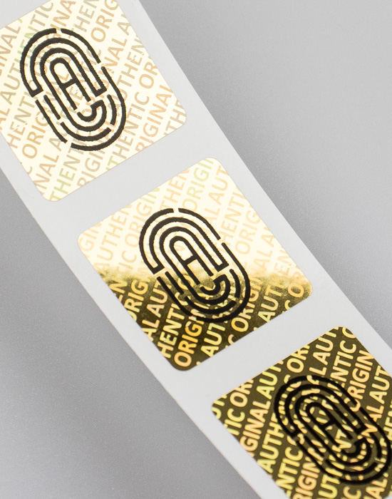 Holographic Labels Gold with imprint