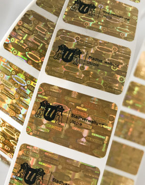 Hologram Labels 30 x 20mm with logo