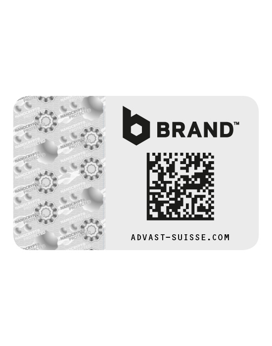 Smartlabel / Barcode-Sicherheitsetiketten mit Sicherheitshologramm (Nanocrypt)